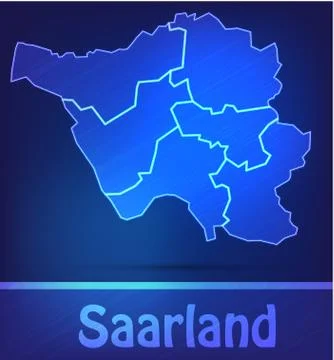 Map of saarland Stock Illustration
