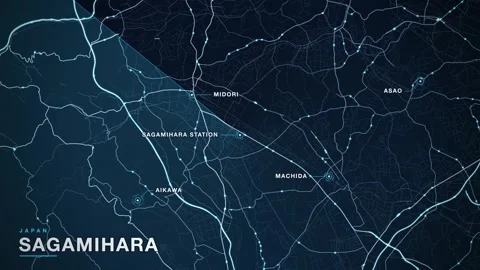 Map of Sagamihara 스톡 동영상 340996083