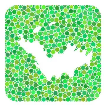 Map of Saint Barthelemy - Dotted Mosaic with Stencil Stock Illustration