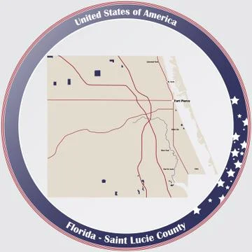 Map of Saint Lucie County in Florida Stock Illustration