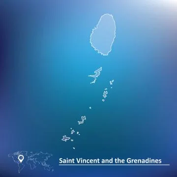 Map of Saint Vincent and Grenadines Stock Illustration