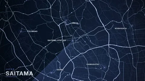 Map of Saitama Video stock 340996289