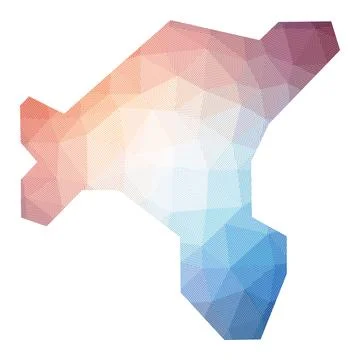 Map of Salt Island. Low poly illustration of the island. Geometric design w.. イラスト素材