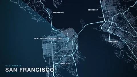 Map of San Francisco 스톡 동영상 340893103