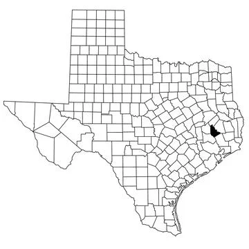 Map of San Jacinto County in Texas state on white background. single County.. Stock Illustration