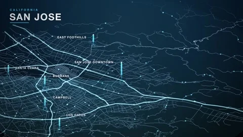 Map of San Jose 스톡 동영상 340892076
