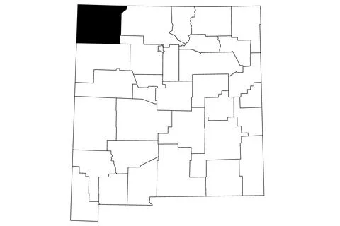 Map of San Juan County in New Mexico state on white background. single Coun.. Stock Illustration