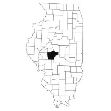 Map of sangamon County in Illinois state on white background. single County.. Stock Illustration