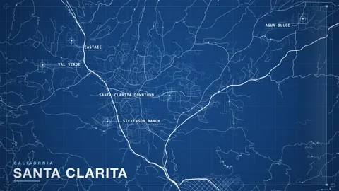 Map of Santa Clarita Vídeo Stock 340891922