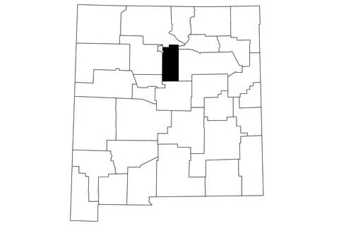 Map of Santa Fe County in New Mexico state on white background. single Coun.. Stock Illustration