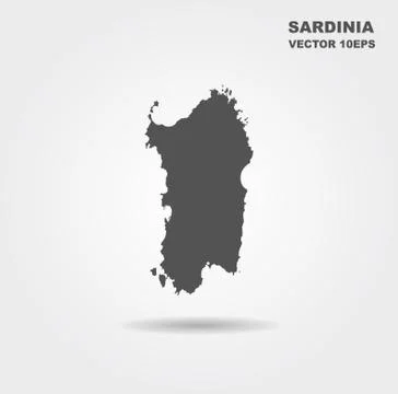 Map Of Sardinia. Italy. Vector illustration Stock Illustration