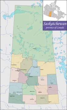 Map of Saskatchewan Stock Illustration