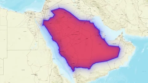 Map of Saudi Arabia Stock Footage 252360204