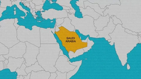 Map of Saudi Arabia Stock Footage 295283660