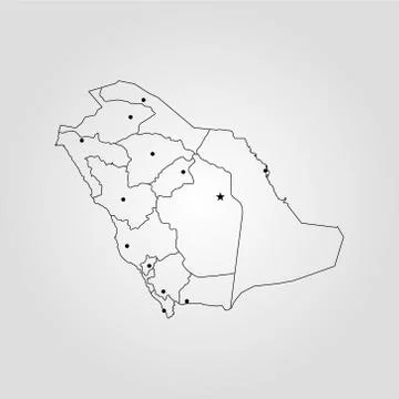 Map of Saudi Arabia Stock Illustration