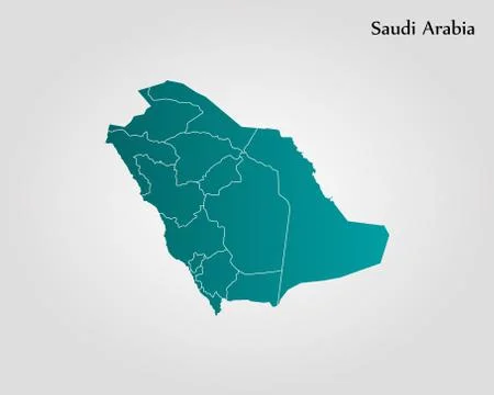 Map of Saudi Arabia Stock Illustration