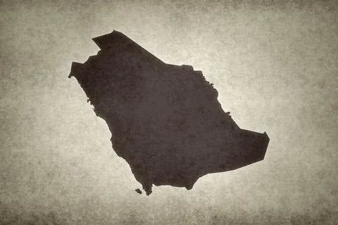 Map of Saudi Arabia on a paper Stock Illustration