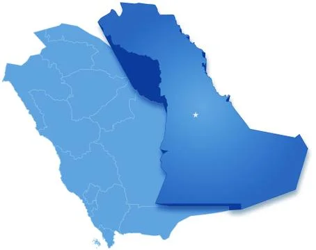 Map of Saudi Arabia, the region Eastern Province Stock Illustration