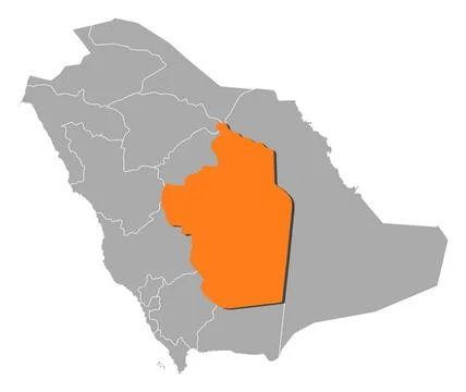 Map of Saudi Arabia, Riyadh highlighted Political map of Saudi Arabia with... 스톡 사진