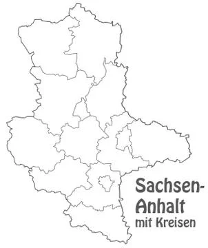 Map of saxony-anhalt Stock Illustration