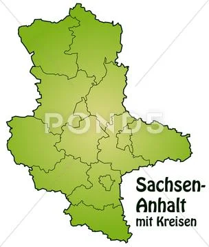Map of saxony-anhalt Stock Illustration