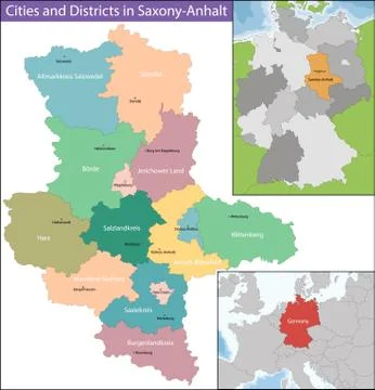 Map of Saxony-Anhalt Stock Illustration