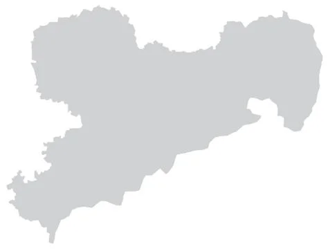 Map of saxony with borders in gray Stock Illustration
