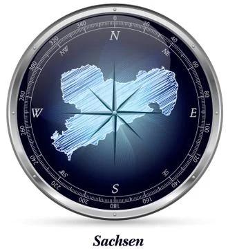 Map of saxony with borders Illustrazione stock