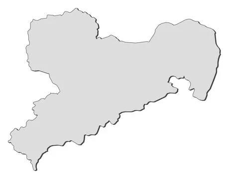 Map of Saxony (Germany) Map of the state Saxony in Germany. Copyright: xZo... Stock Photos