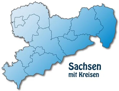Map of saxony Illustrazione stock