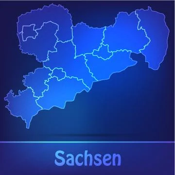 Map of saxony Stock Illustration