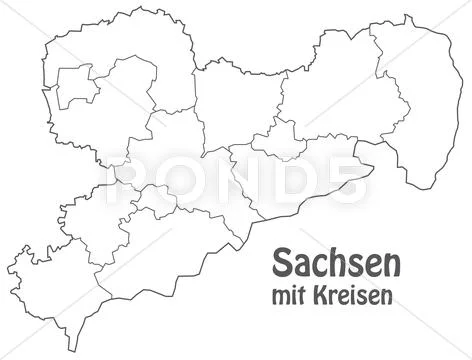 Map of saxony Stock Illustration