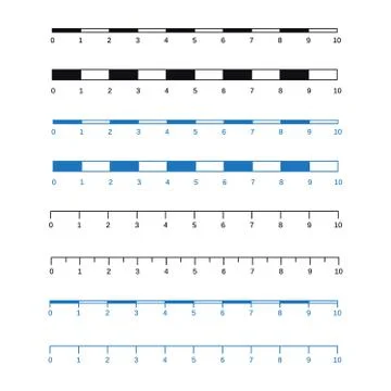 Map scales graphics for measuring distances. Scale measure map vector. Latitu Stock Illustration