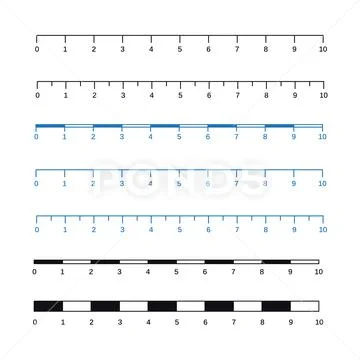 Map scales graphics for measuring distances. Scale measure map vector ...