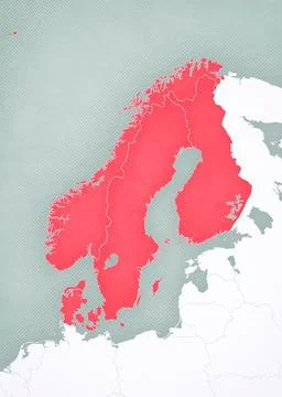Map of Scandinavia - all countries Stock Illustration
