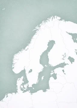 Map of Scandinavia - Blank map Stock Illustration