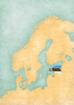 Map of Scandinavia - Estonia Stock Illustration