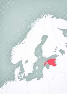 Map of Scandinavia - Estonia Stock Illustration