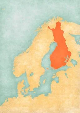 Map of Scandinavia - Finland Stock Illustration