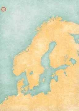 Map of Scandinavia - Jan Mayen Illustrazione stock