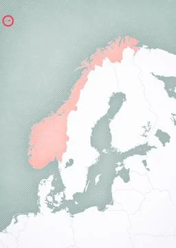 Map of Scandinavia - Jan Mayen Stock Illustration