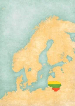 Map of Scandinavia - Lithuania Illustrazione stock