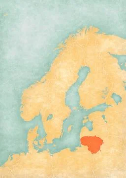 Map of Scandinavia - Lithuania Illustrazione stock