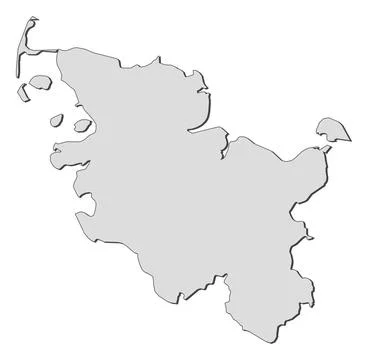Map of Schleswig-Holstein (Germany) Map of the state Schleswig-Holstein in... 스톡 사진