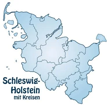 Map of schleswig-holstein Stock Illustration