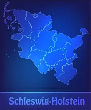 Map of schleswig-holstein Stock Illustration