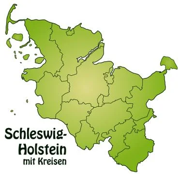 Map of schleswig-holstein Stock Illustration