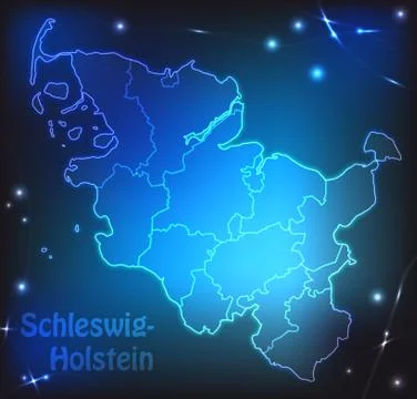 Map of schleswig-holstein Stock Illustration