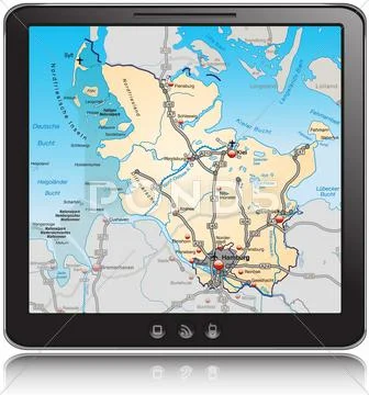 Map of schleswig-holstein as a mobile phone Stock Illustration