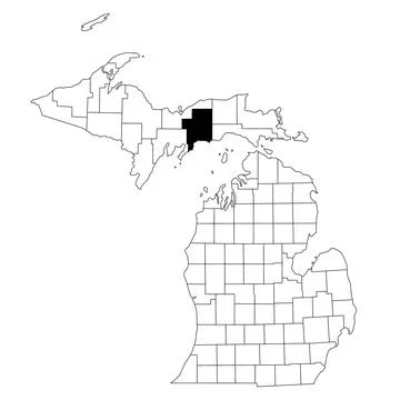 Map of schoolcraft County in Michigan state on white background. single Cou.. Stock Illustration
